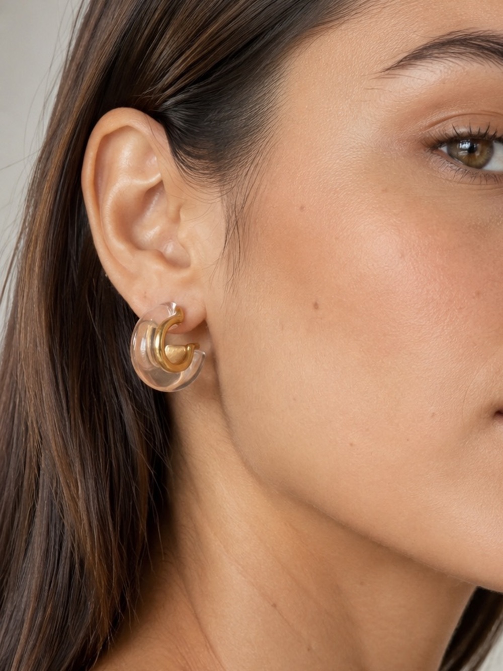 Lovers and Friends Shayla Clear Gold Hoop Earrings REVOLVE